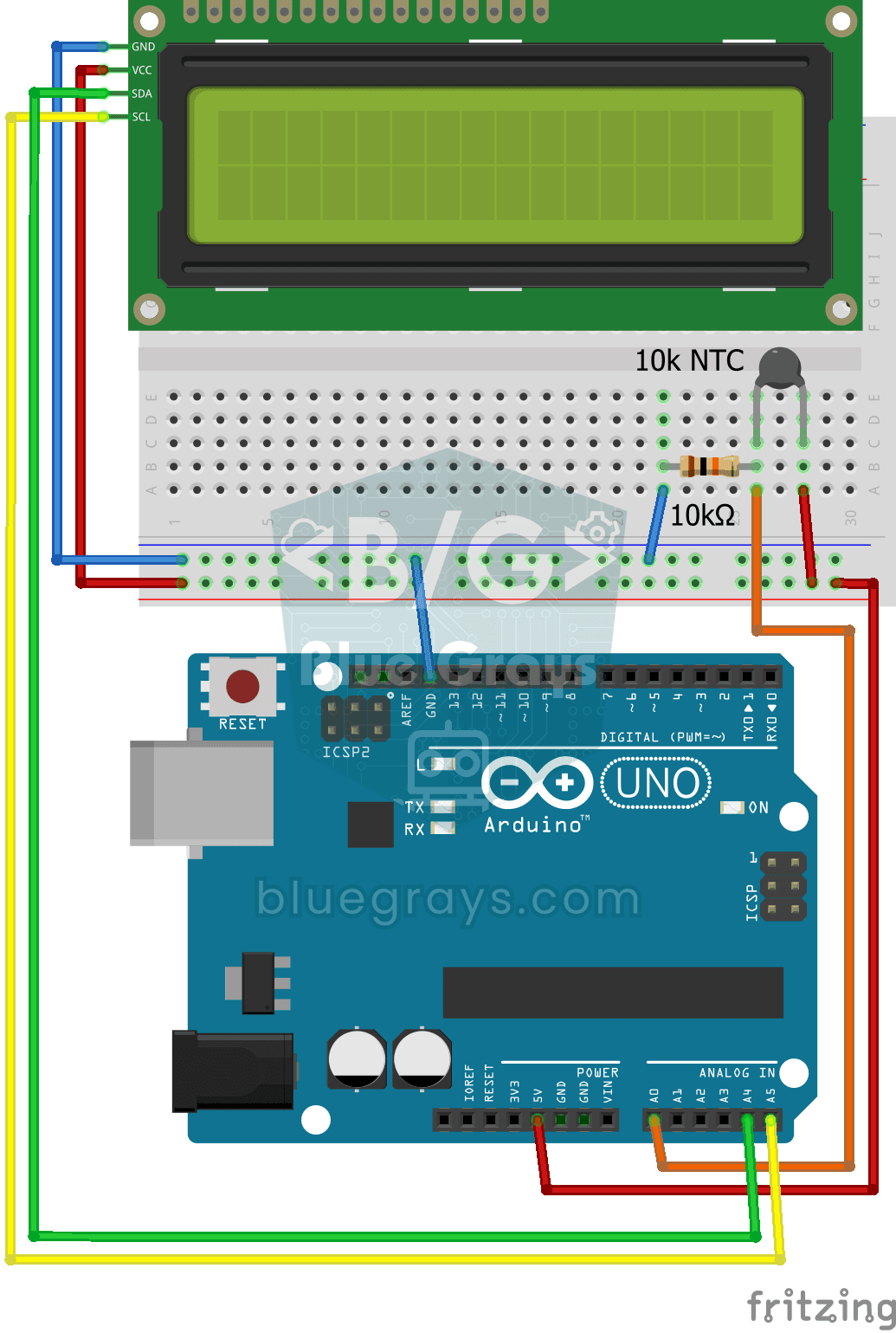 Misura di temperatura con NTC e display Lcd 2x16