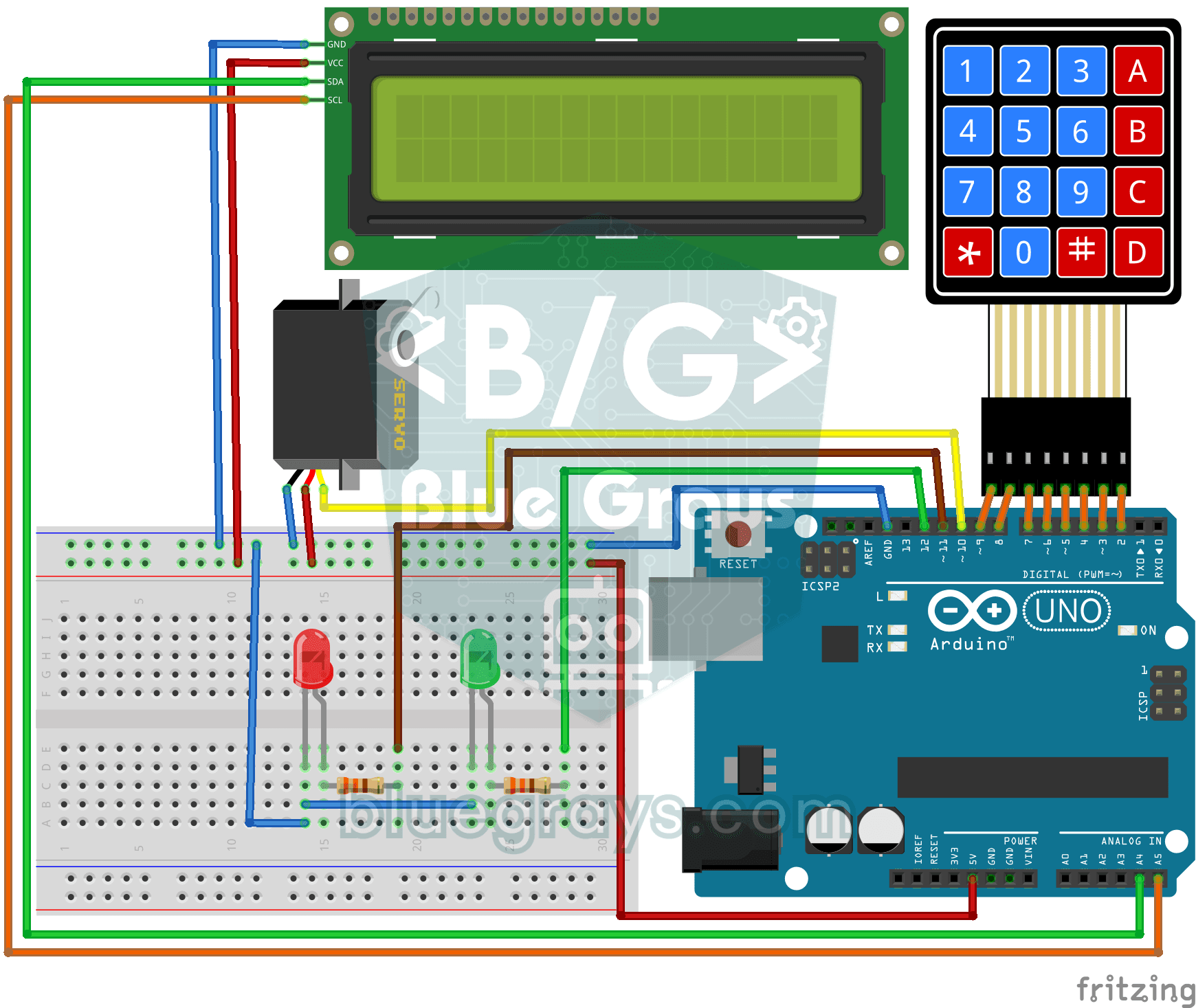 4x4 Keypad LCD Ekran Şifre Uygulaması