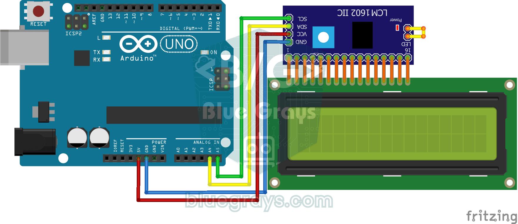 Verwendung des LCD-Bildschirms mit I2C
