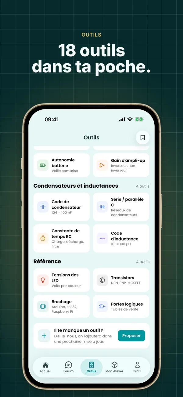 18 outils d'électronique